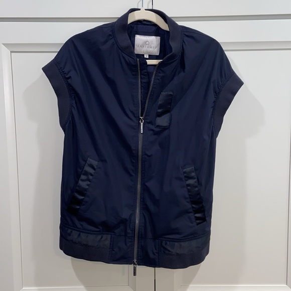 Anatomie Amity Cap-Sleeve Bomber Vest -Navy size small - Picture 1 of 6